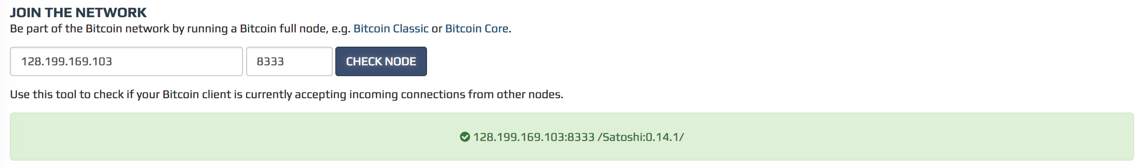 Bitnodes check Bitcoin Node